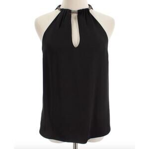 $398 Veronica Beard The Kusumi Silver Crystal Collar Sleeveless Top 0 /XS NWT